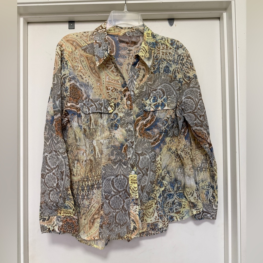 Chico's Multicolor Paisley Button Down Shirt